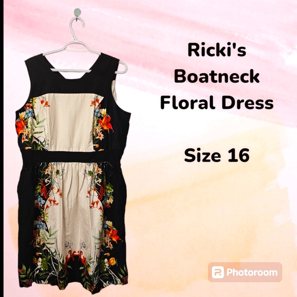 Ricki's Dresses & Skirts - Rickis Boatneck Floral Midi Dress, Size 16